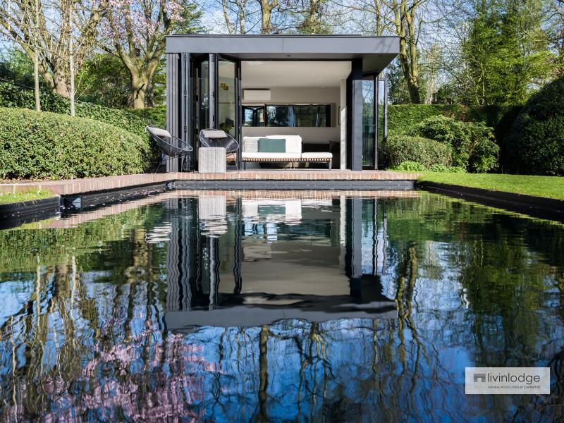 Pool house contemporain avec tout le confort moderne